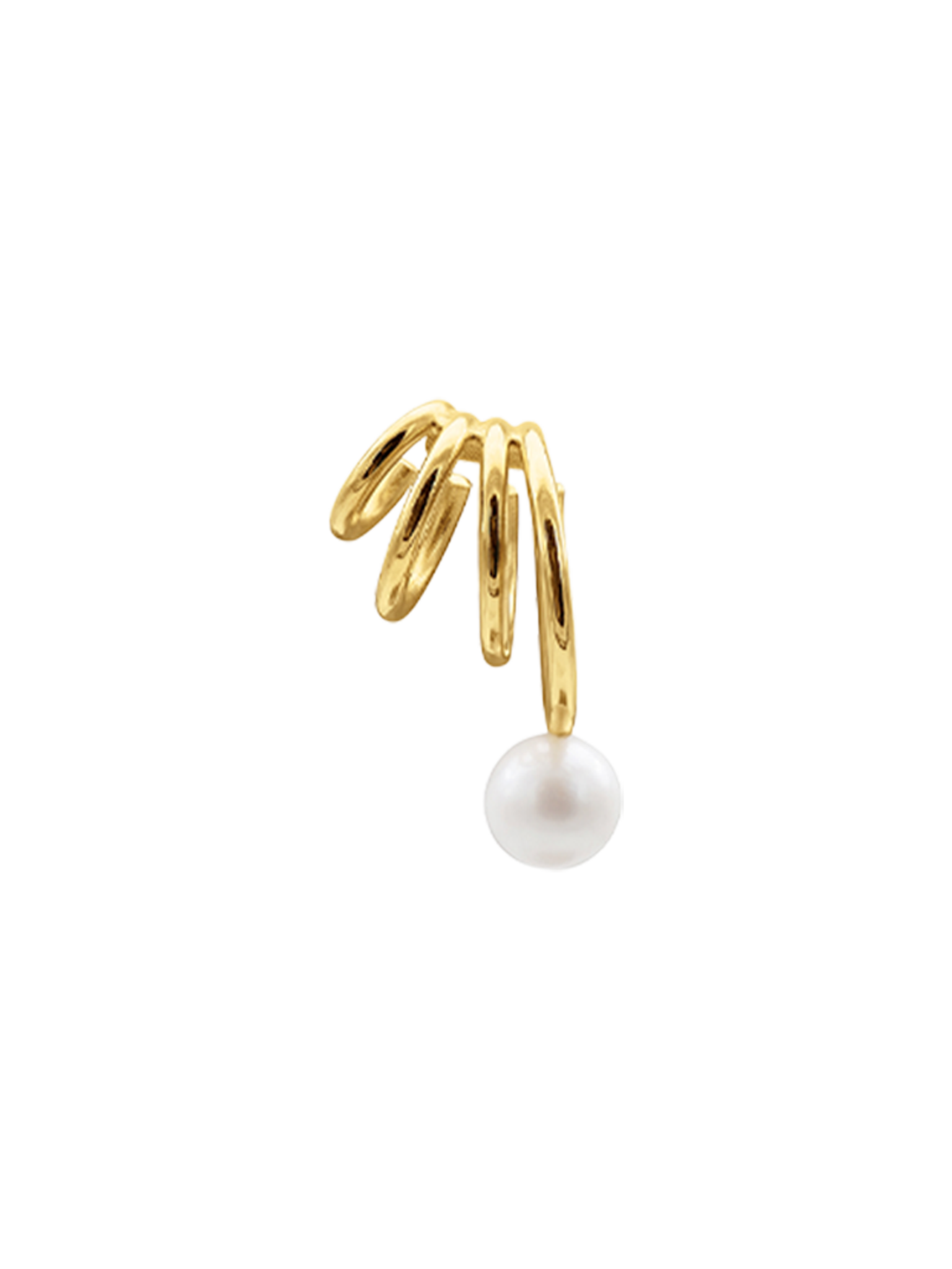 Naked pearls triple hoop earring
